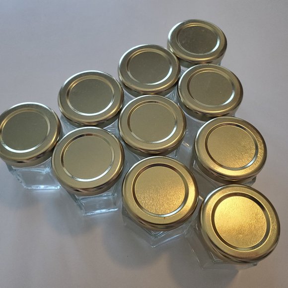 Cornucopia 10 Mini Hexagon Glass Jars, 1.5oz Hex Jars - Picture 7 of 7
